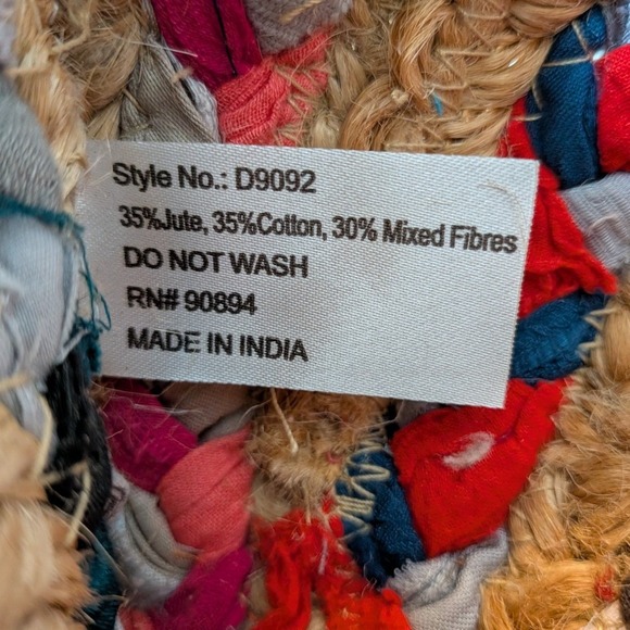 Magid Petite Striped Jute Trapeze Tote Bag Multicolor NWT Boho Summer - Picture 5 of 6